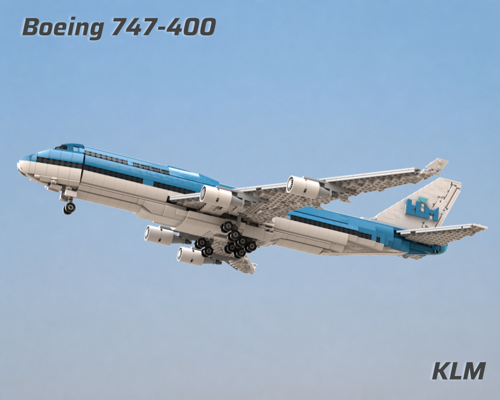 LEGO MOC-268650 Boeing 747-400 - KLM Livery (1:100) by boudjeml