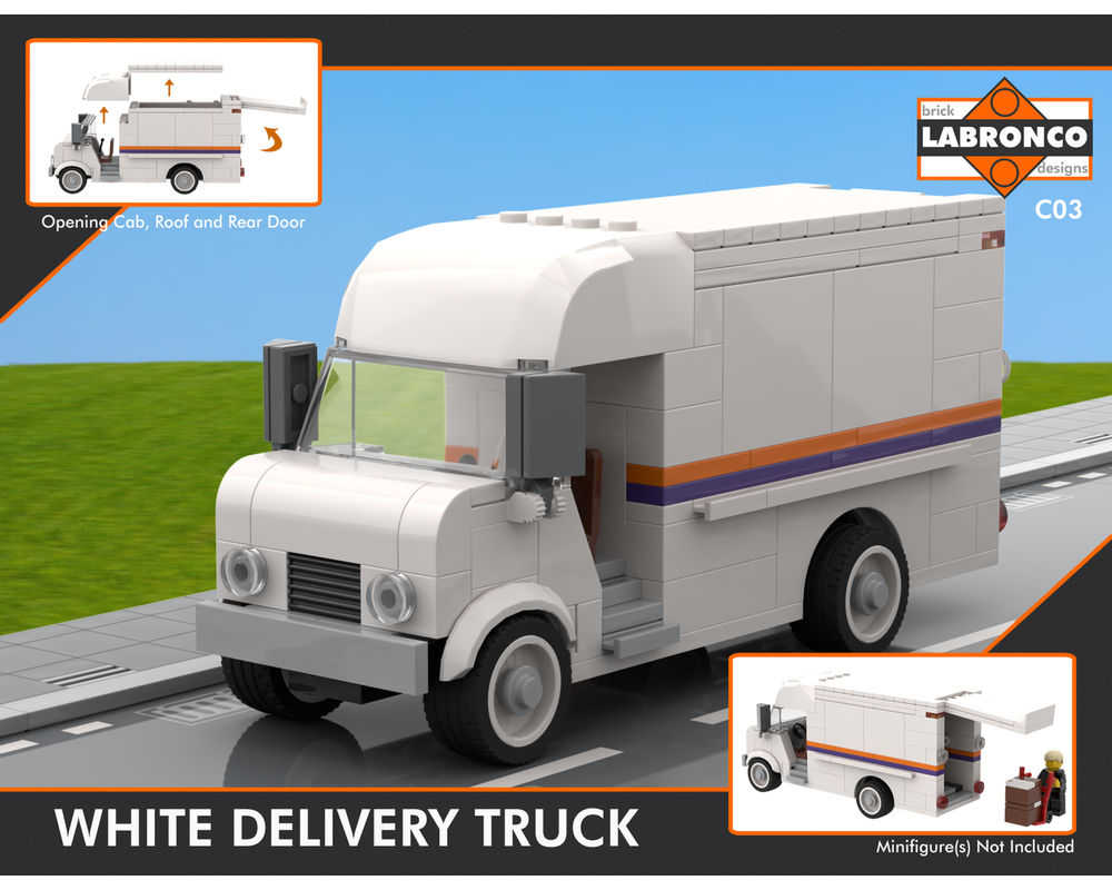 LEGO MOC C03 - White Delivery Truck by Labronco Brick Designs ...