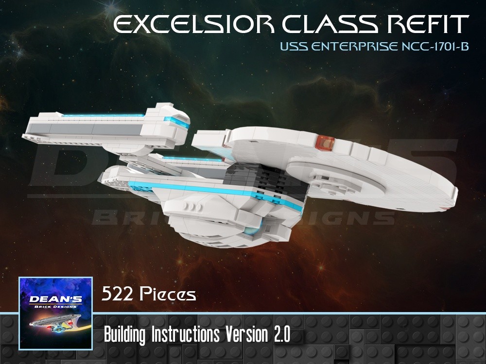 LEGO MOC-28267 Excelsior Class (Refit) Starship - Star Trek Generations ...