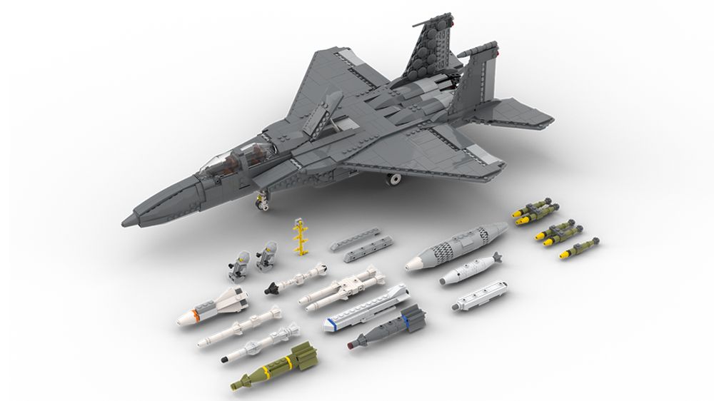 Hvile frill Prestige LEGO MOC F-15 E Strike Eagle | 1:33 Minifigure Scale by DarthDesigner |  Rebrickable - Build with LEGO