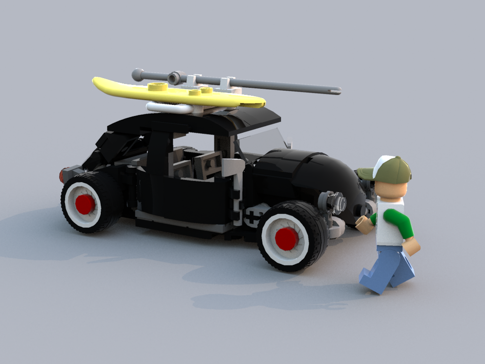 LEGO MOC VW Beetle Volksrod Minifigure size by bamsham363 | Rebrickable with LEGO