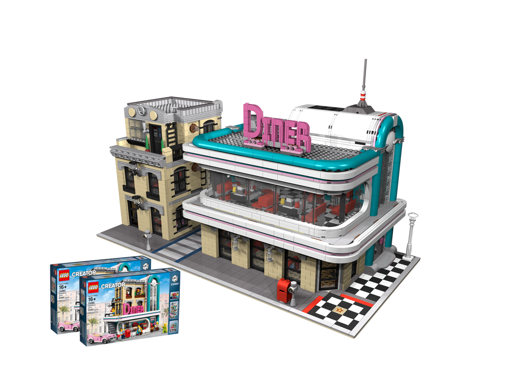 LEGO Downtown Diner Chicago by | Rebrickable Build with LEGO