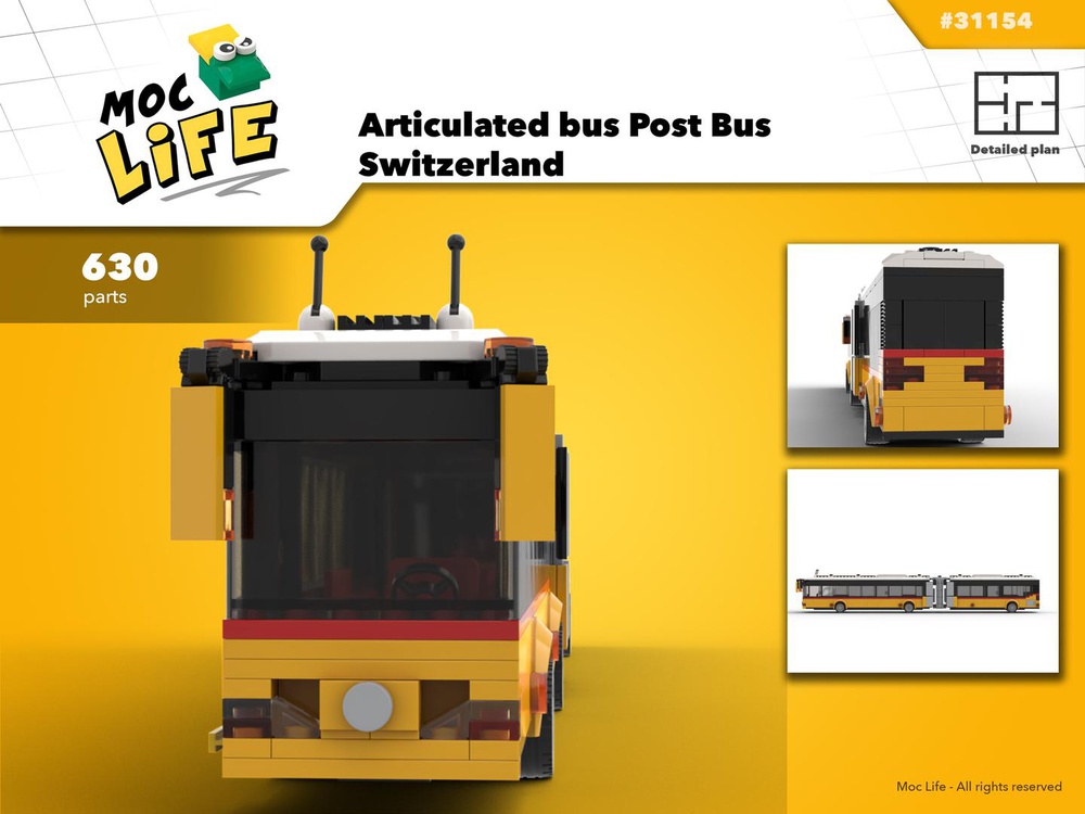 Debería Intacto Portavoz LEGO MOC Articulated bus Post Bus Switzerland by MocLife | Rebrickable -  Build with LEGO