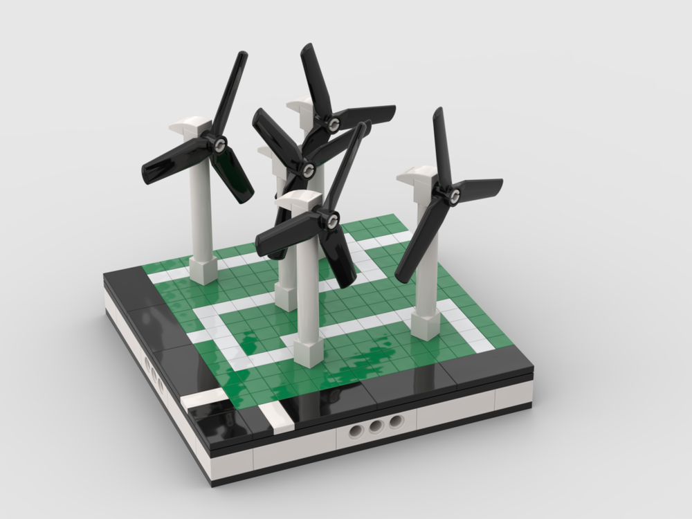 LEGO MOC Wind turbine farm for a Mini Modular City by