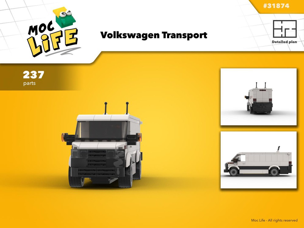 Lego Moc Volkswagen Transport By Moclife Rebrickable Build With Lego