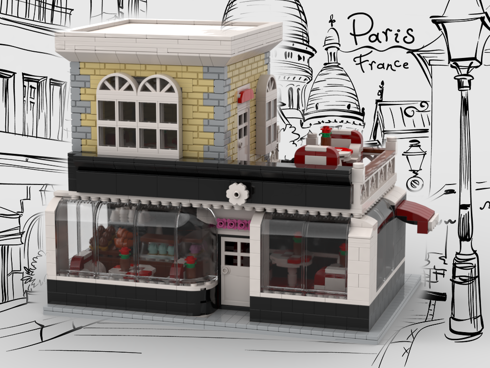 LEGO MOC Franch Caffee and Cake Shop by | Rebrickable - Build with LEGO