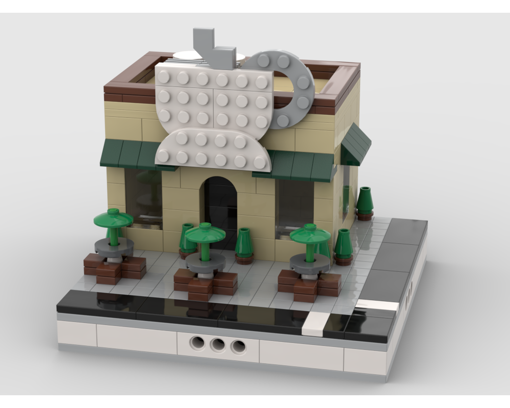 LEGO MOC33896 Coffee Shop for a Modular City (Modular Buildings 2020) Rebrickable Build