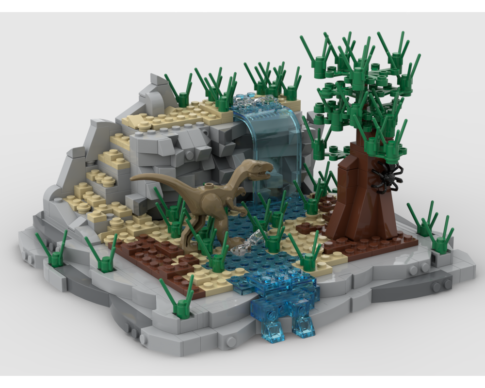 LEGO MOC-33982 Dinosaurs diorama walks in a stream #2 ...