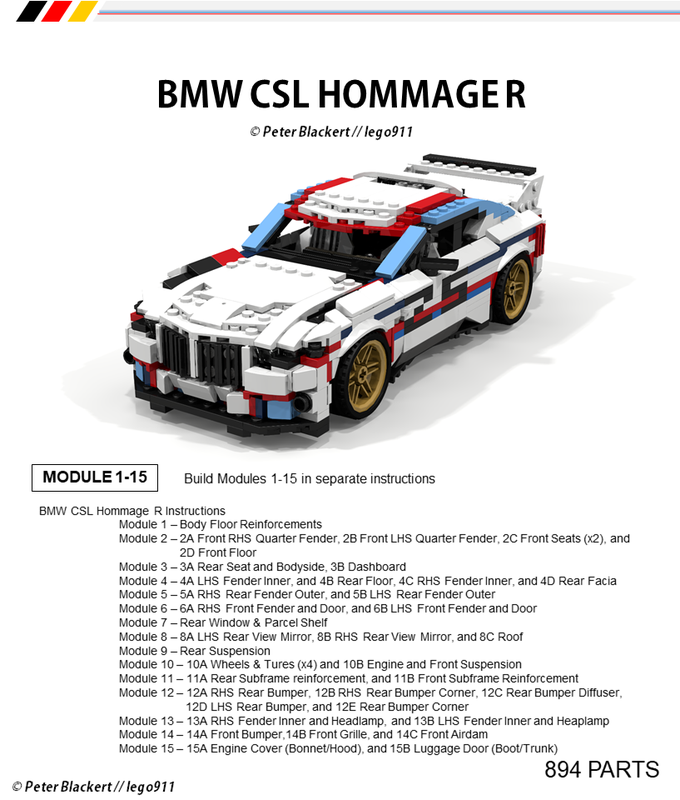 LEGO MOC BMW CSL Hommage R - 1:21 Miniland - Advanced by lego911