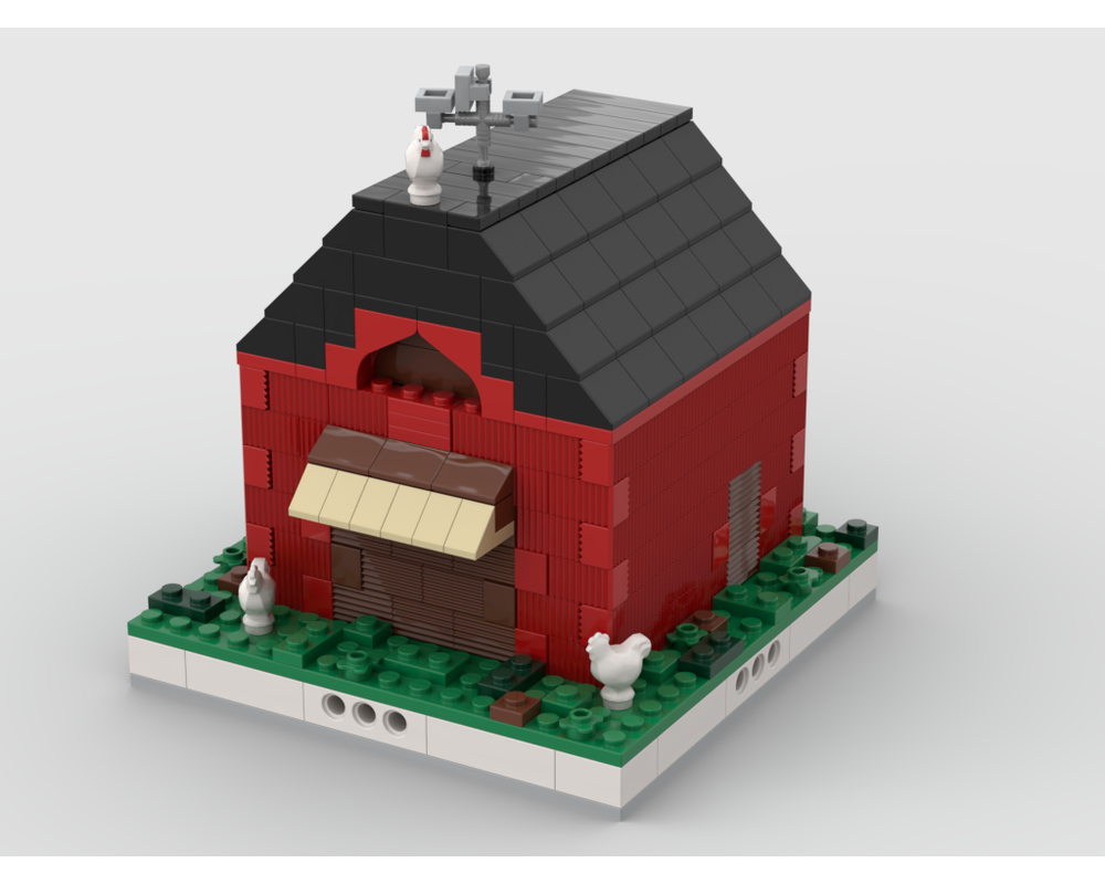 LEGO MOC Barn for a Modular Village by Rebrickable Build