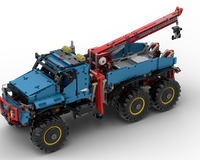 Fully remote controlled Lego Technic 6x6 All Terrain Tow Truck model 42070 with lights and extras.