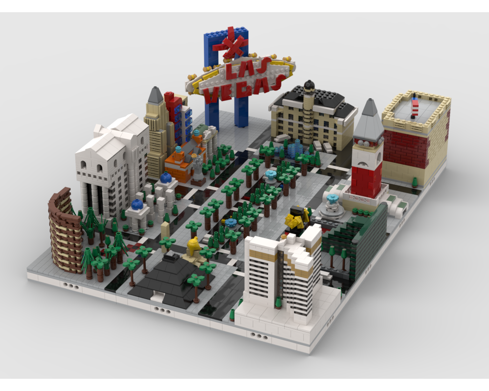 LEGO MOC34711 Modular City Las Vegas Build from 11 MOCs (Modular