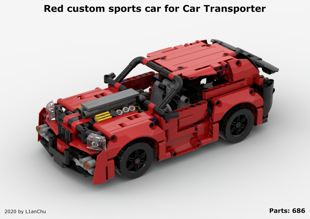 LEGO MOC Red custom car for Car Transporter by l1anchu | Rebrickable - Build with LEGO