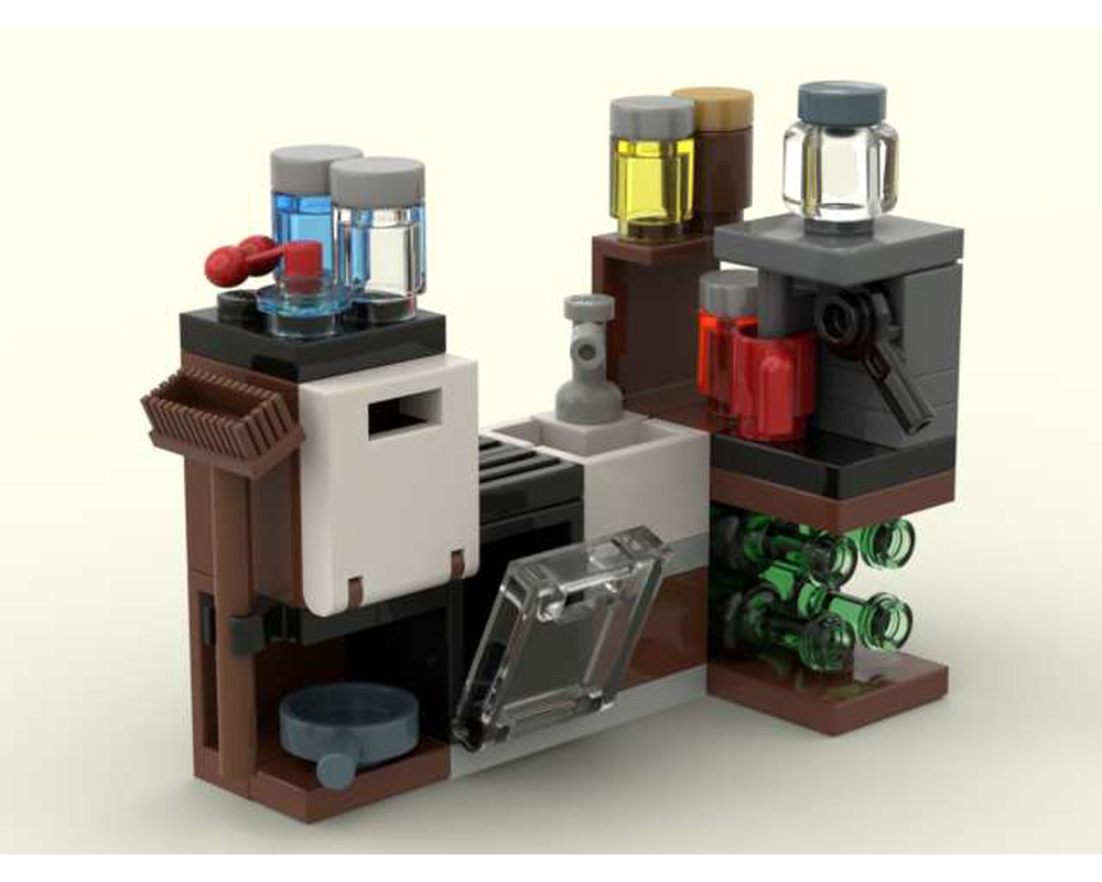 lego minifigure moc kitchen table
