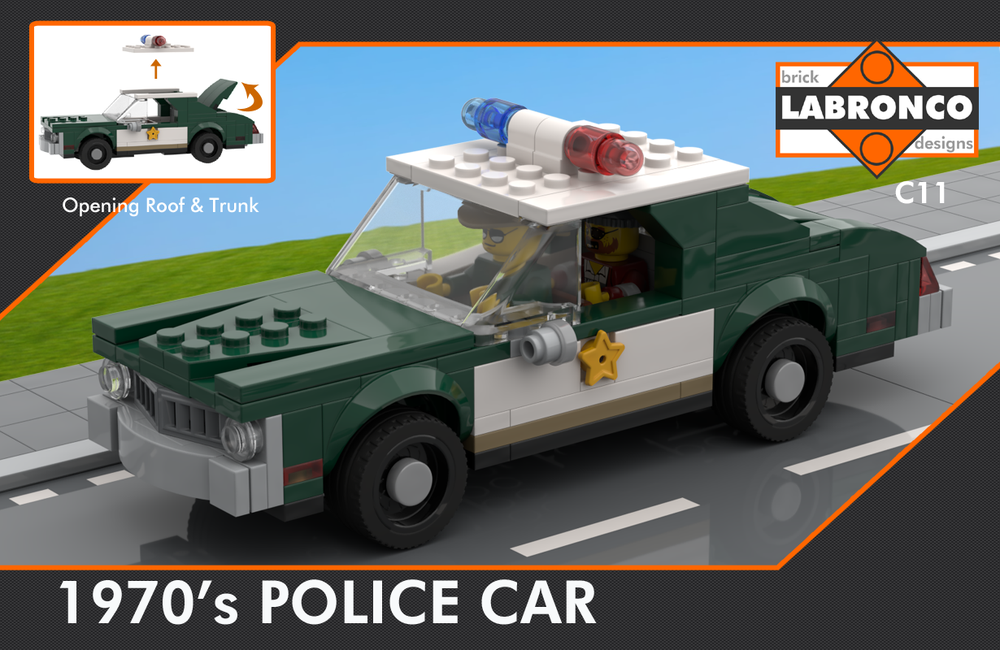 venlige tørre Fremskreden LEGO MOC C11 - 1970's Police Car Dark Green by Labronco Brick Designs |  Rebrickable - Build with LEGO