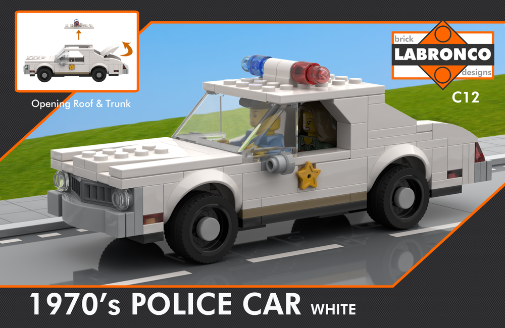 mytologi Drikke sig fuld lukke LEGO MOC C12 - 1970's Police Car White by Labronco Brick Designs |  Rebrickable - Build with LEGO