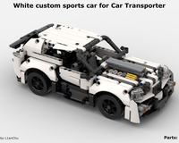 White custom sports car for Car Transporter
