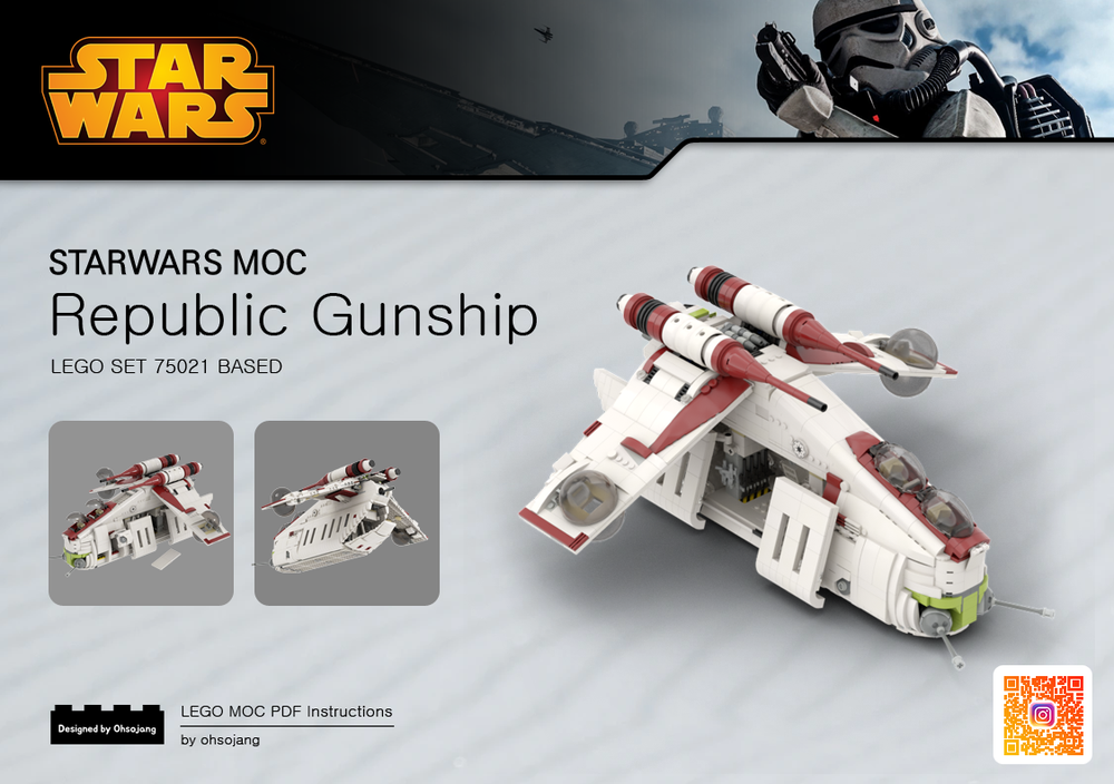 LEGO MOC Republic Gunship based set 75021 by ohsojang | Rebrickable Build with LEGO