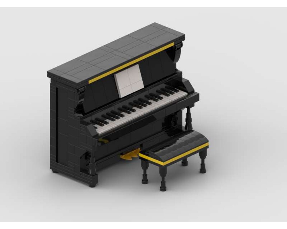 1 x LEGO® MOC Klavier mit Hocker und Notenfliese