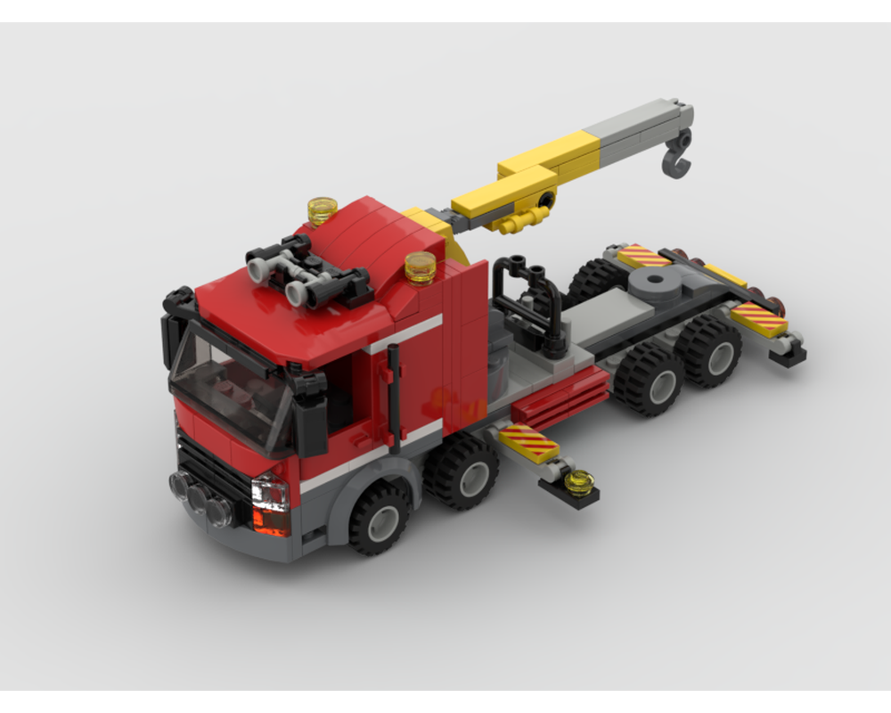 lego red crane truck