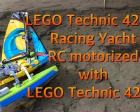 LEGO Technic 42074 Racing Yacht RC motorized with LEGO Technic 42105