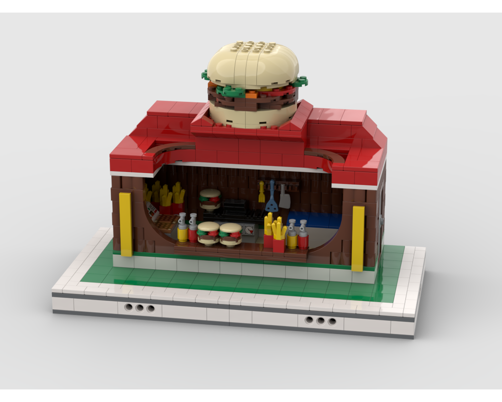 LEGO MOC Burger Stand for modular Amusement Park by