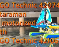 LEGO Technic 42074 B Catamaran RC motorized with LEGO Technic 42105