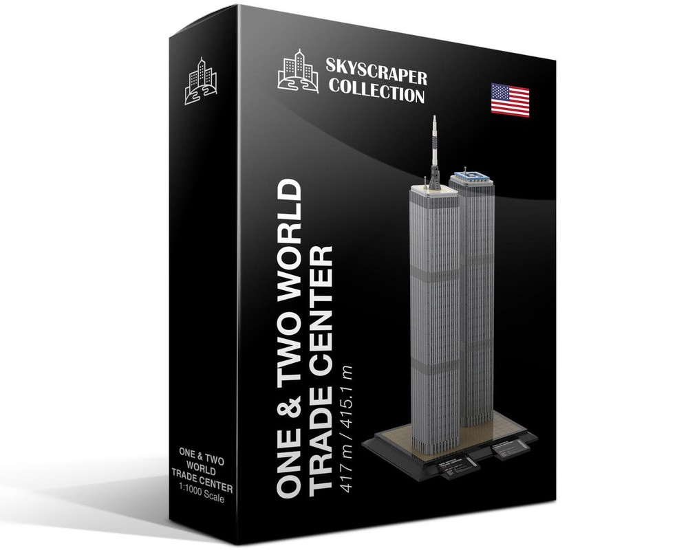 World Trade Center 1973-2001 1:1000 Scale Model Moc Building Blocks Diy ...
