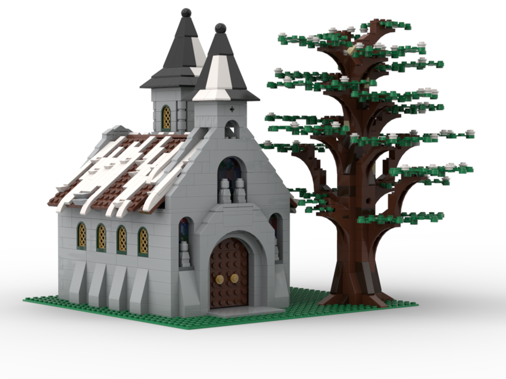 atom overraskende Bloom LEGO MOC Winter Church by BrickFab Creations | Rebrickable - Build with LEGO