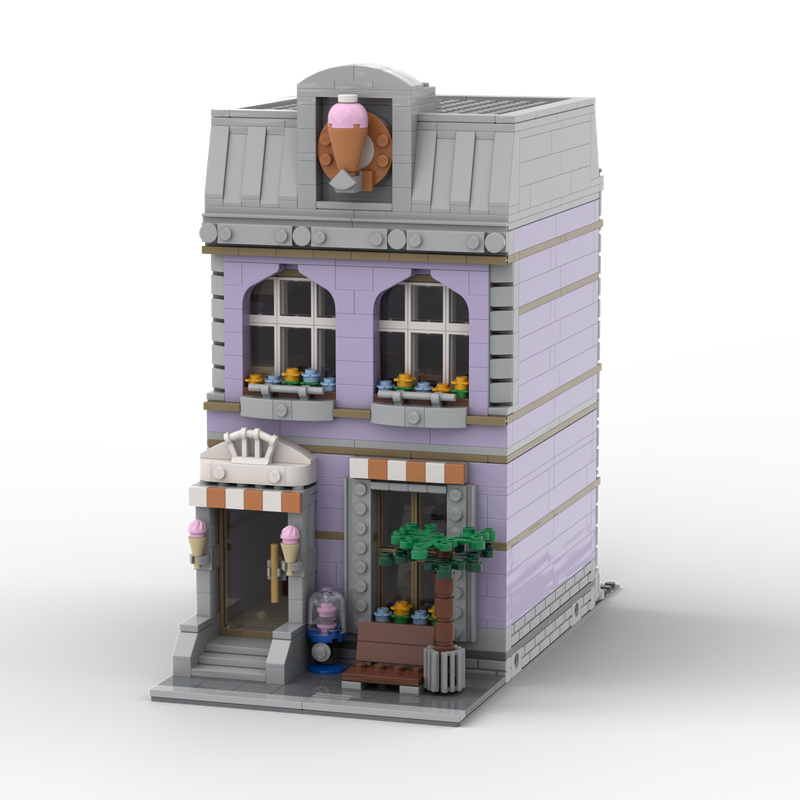Lego Moc Lavender Ice Cream Shop By Turtle Time Bricks | Rebrickable -  Build With Lego