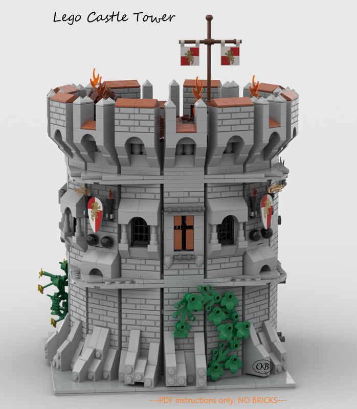 Matematisk Skråstreg Konsulat LEGO MOC Castle Tower by LegoBricking | Rebrickable - Build with LEGO