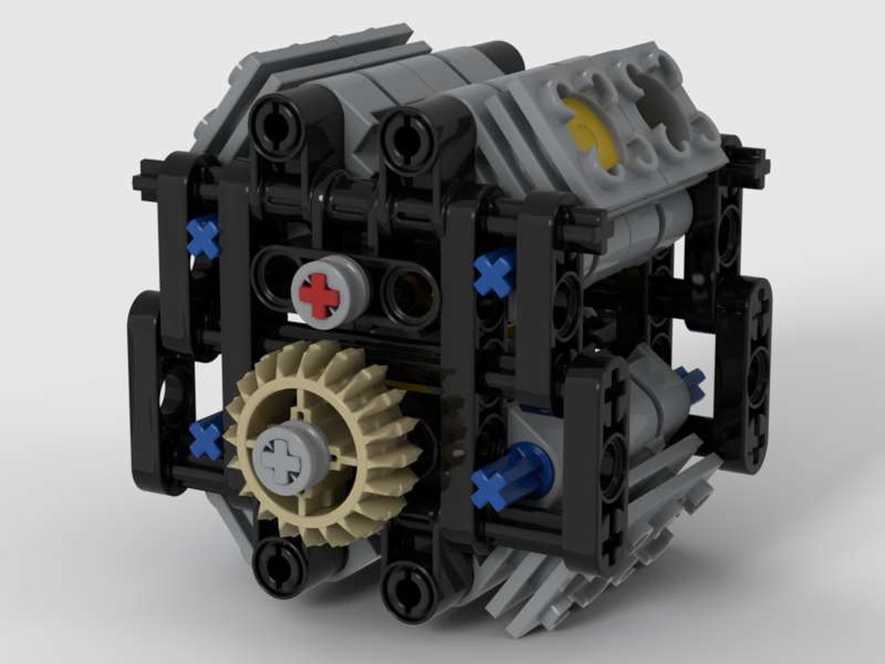 LEGO MOC Piston Engine, X8 By AKM-Sky | Rebrickable - Build With LEGO