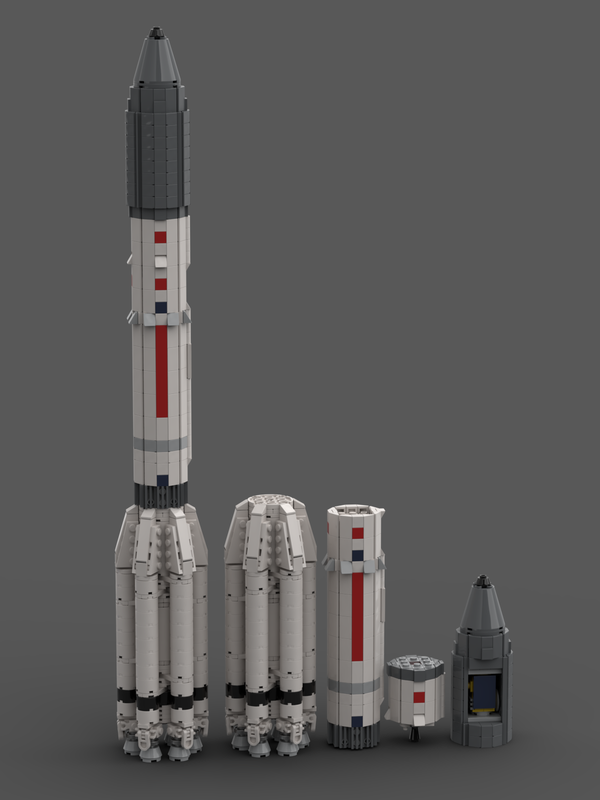 LEGO MOC Proton M (1:110 Saturn V scale) by MoppeW40k 