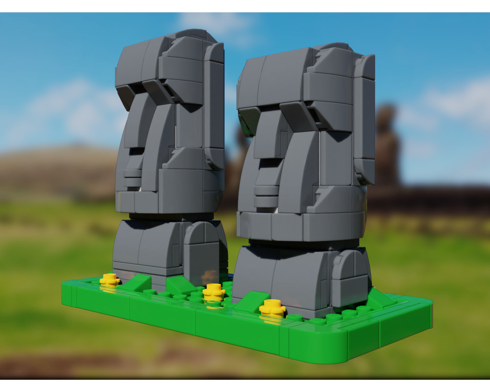 LEGO MOC Moai (Easter Island statues) by veyniac Rebrickable Build