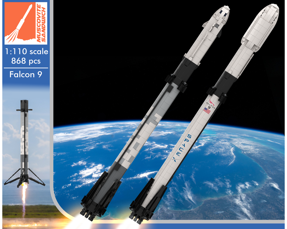 LEGO MOC Ultimate Falcon 9 SpaceX [Saturn V scale] by