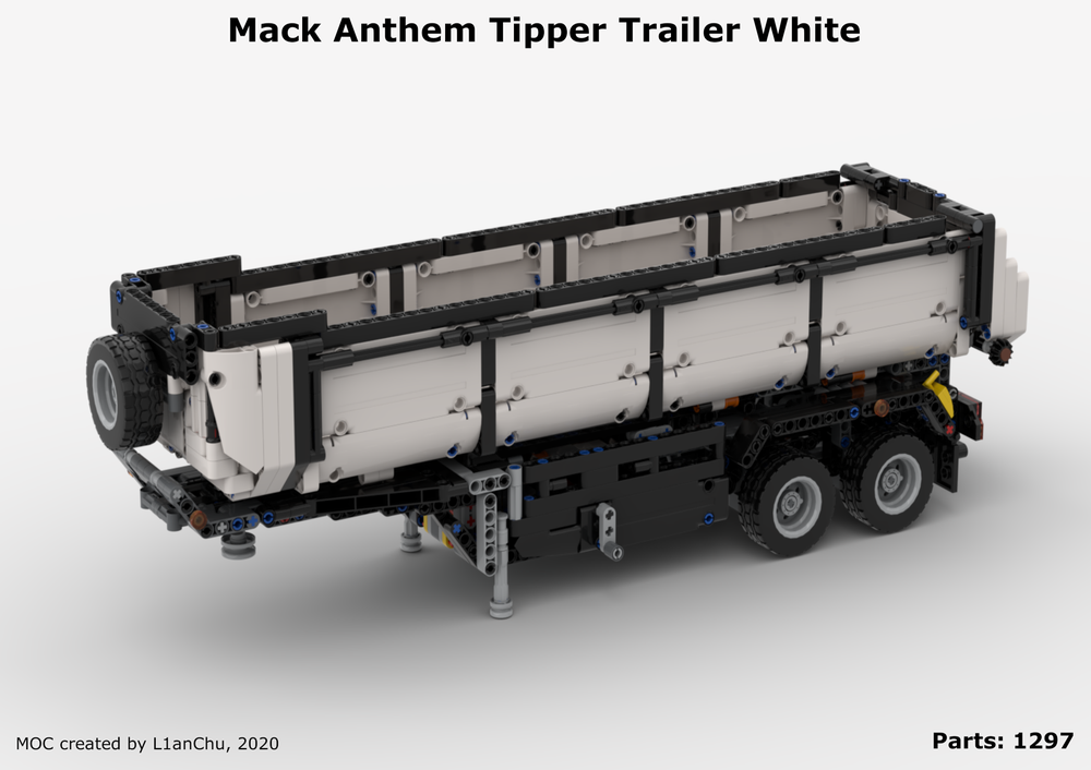 LEGO MOC White Tipper Trailer for Mack Anthem (42078) by l1anchu Rebrickable - Build with