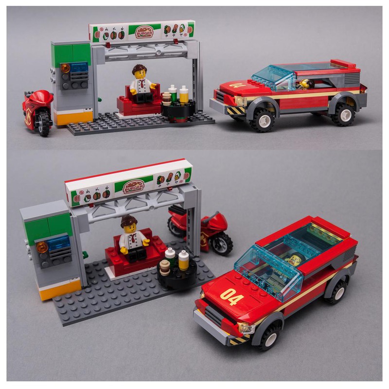 klassekammerat Overfrakke petroleum LEGO MOC 60214 Burger Spot by Keep On Bricking | Rebrickable - Build with  LEGO