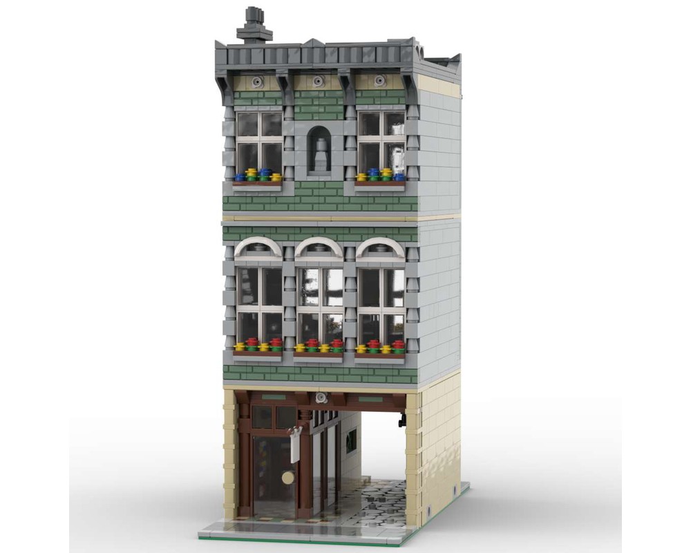 LEGO MOC-43123 Modular Sand Green Shop (Modular Buildings 2018