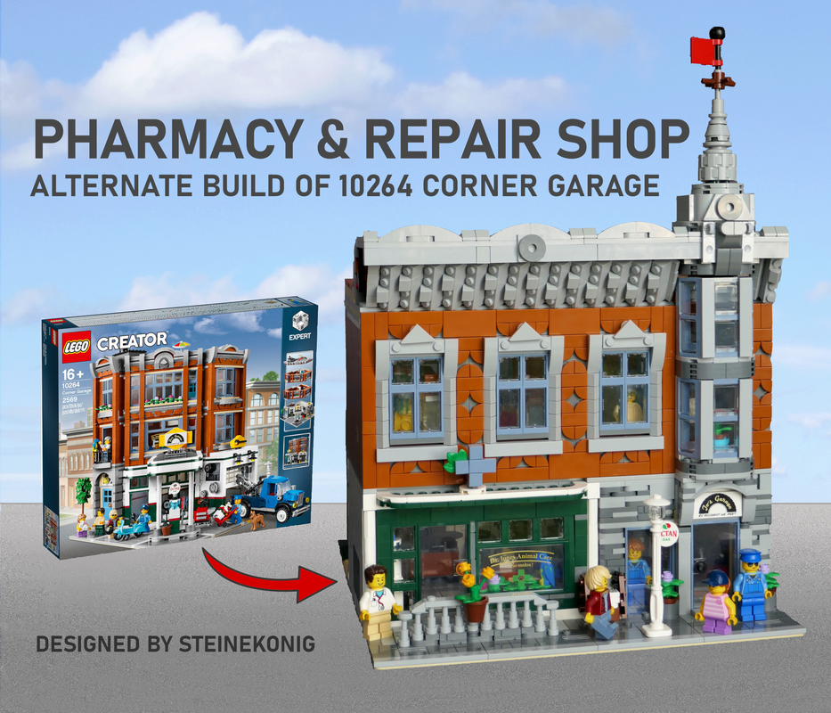 LEGO MOC Pharmacy and Old Repair Shop by steinekonig
