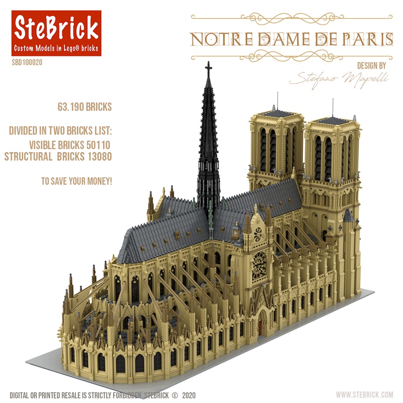 LEGO MOC Notre Dame de Paris - Modular Building Dimension by STEBRICK