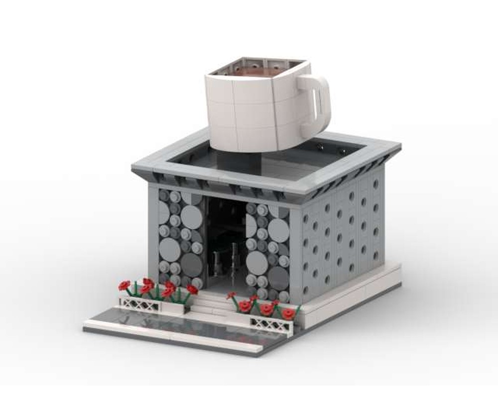 LEGO MOC modern coffee shop by plan Rebrickable Build with LEGO