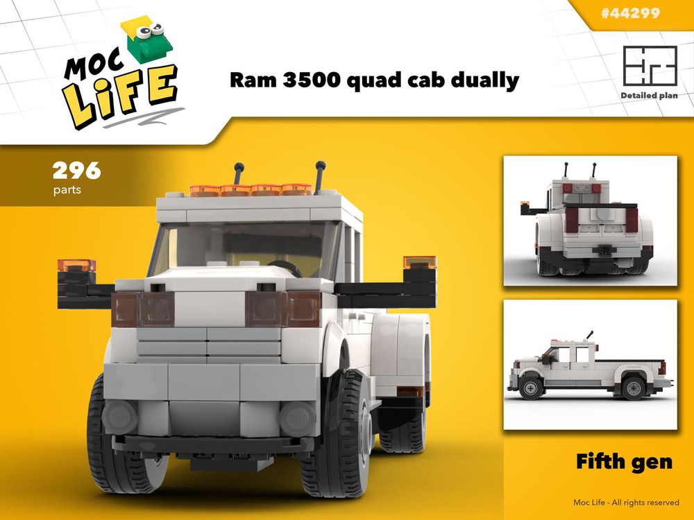 Lego Moc Ram 3500 Quad Cab Dually Heavy Duty Fifth Gen By Moclife