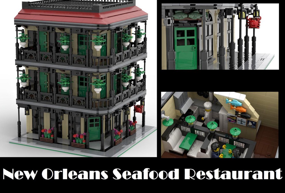 Glat Narabar dukke LEGO MOC Modular Building - New Orleans Seafood restaurant by arjan1982 |  Rebrickable - Build with LEGO