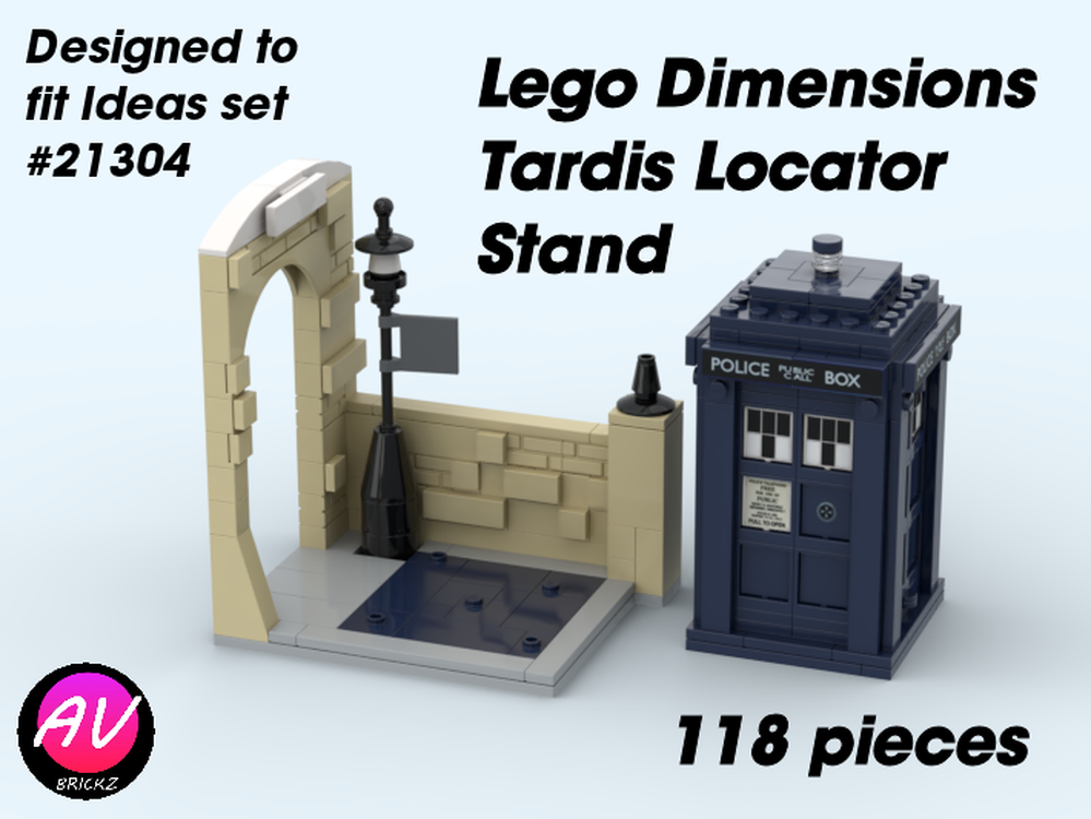 Tardis Doctor Who Brickheadz display stand Custom Lego instructions