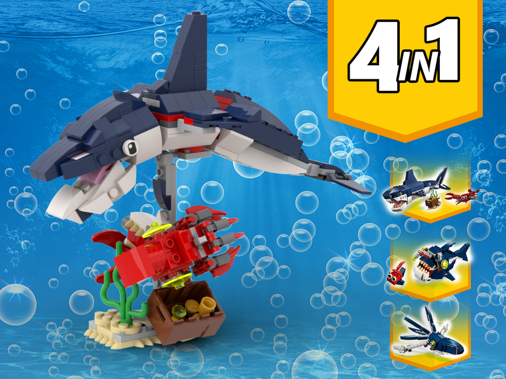 LEGO MOC 31088 Dolphin with Squid and fish Alternative Build by 