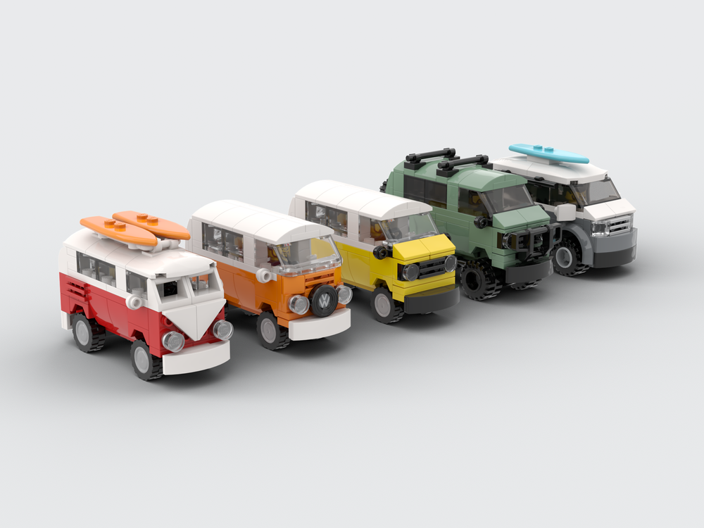 LEGO MOC Mini VW camper - T1, T2, T3, Syncro and T6 by legocampervans | - Build with LEGO