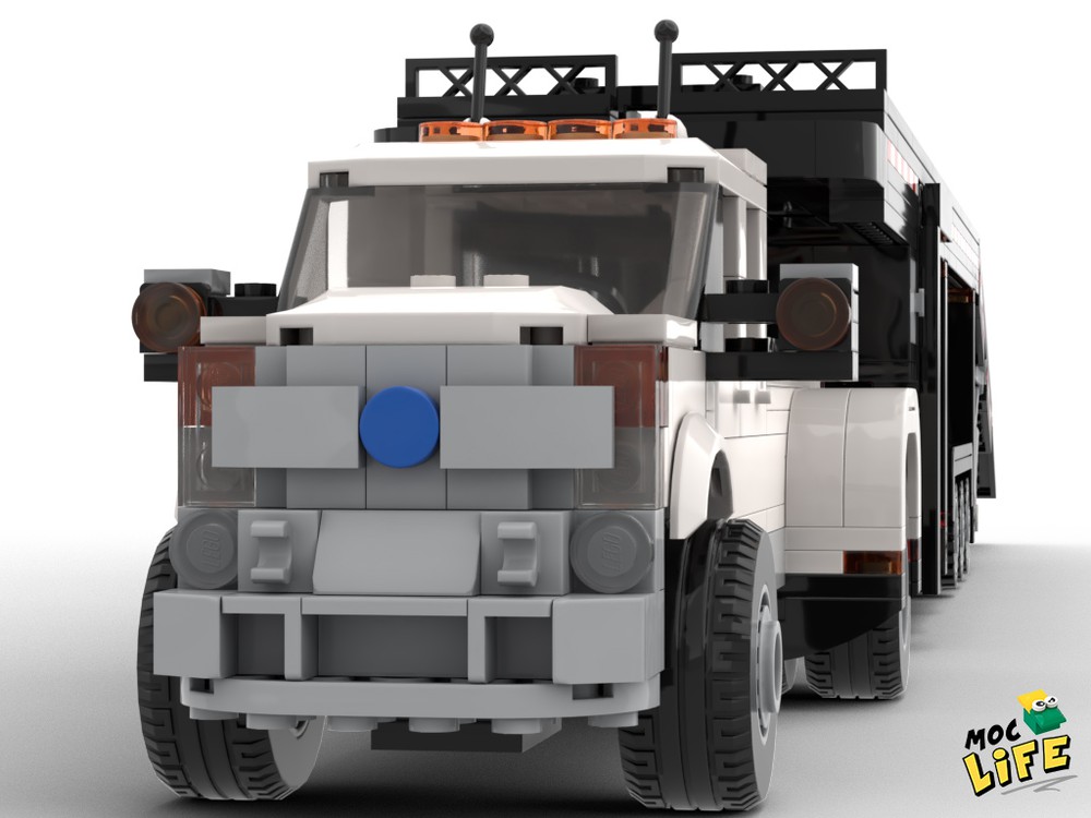 LEGO MOC Ford F-450 dually quad cab with 5 cars hauler trailer by ...