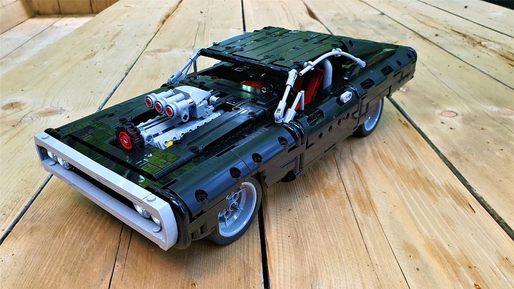 LEGO MOC RC with 4-speed motorized gearbox Lego Technic Dom's Dodge Charger model 42111 with lights and some changes. by Porlock | Rebrickable - Build with