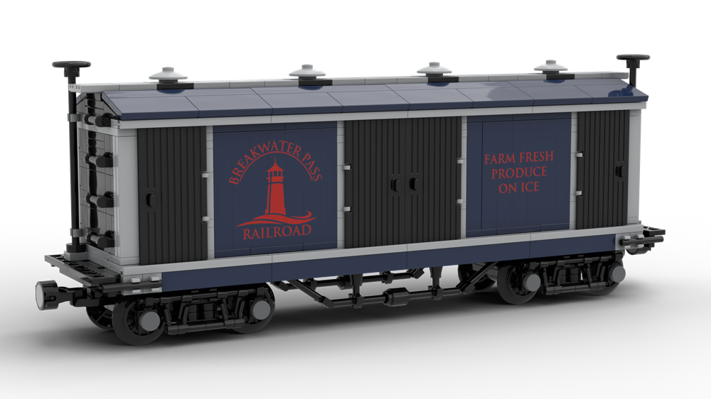 LEGO MOC Reefer Ice Box Car by Yellow.LXF Rebrickable Build with LEGO