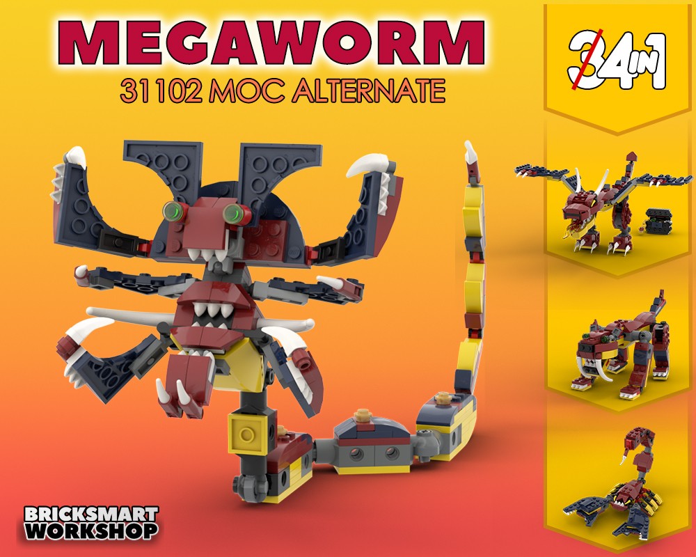 LEGO MOC Megaworm Monster by bricksmartworkshop | Rebrickable - Build